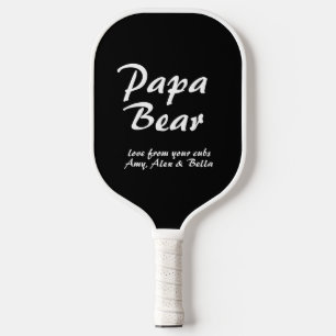 Papa Bear with his cubs script  Pickleball Paddle