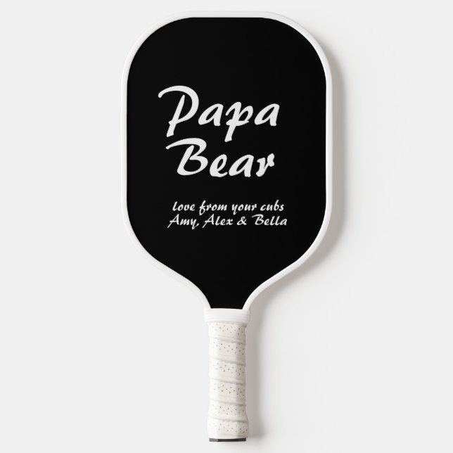 Papa Bear with his cubs script  Pickleball Paddle (Front)