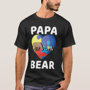 Papa Bear World Autism Awareness Dad Father S Day T-Shirt
