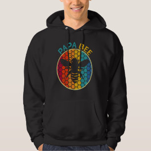 Papa Bee Vintage 70s 80s Cute Fathers Day Beekeep Hoodie