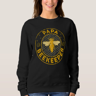 Papa Beekeeper Bee Whisperer Distressed Retro Styl Sweatshirt