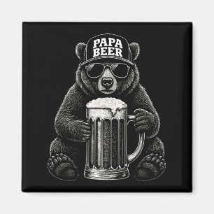 Papa Beer - Funny Dad Bear Drinking Humour 1 Magnet