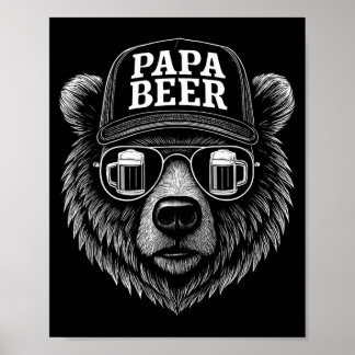 Papa Beer - Funny Dad Bear Drinking Humour Poster