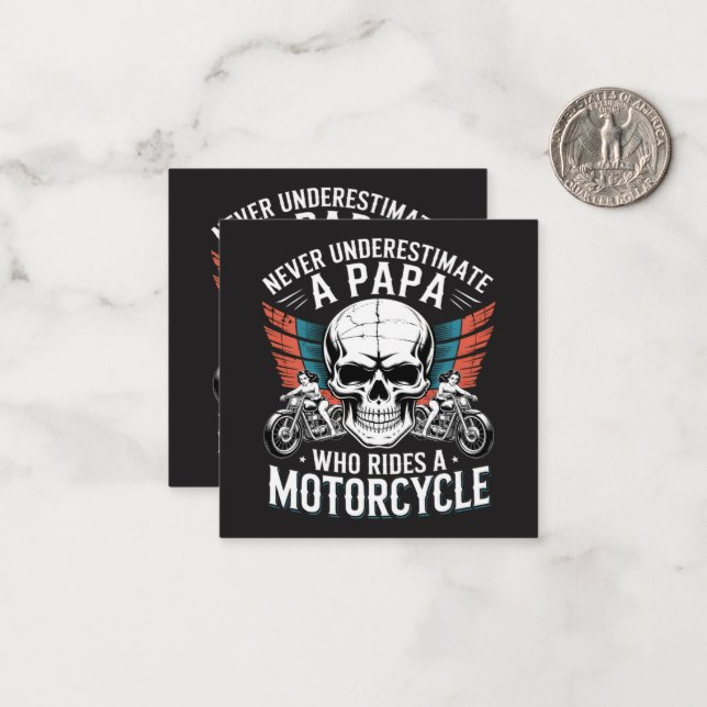 Papa Biker Who Rides A Motorcycle Card (Front/Back In Situ)