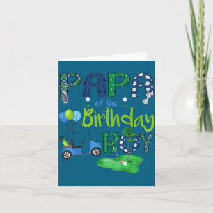 Papa Birthday Boy Hole One Illustration Card