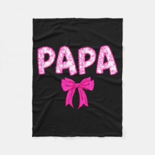 Papa birthday squad matching pink bow family fleece blanket