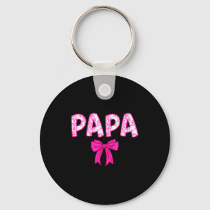 Papa birthday squad matching pink bow family key ring