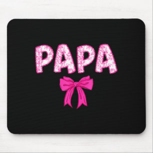 Papa Birthday Squad Matching Pink Bow Family Mouse Pad