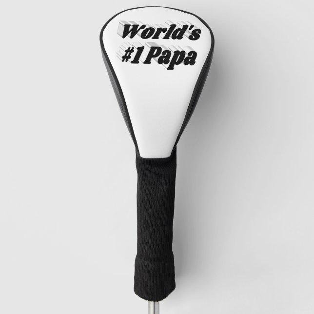 Papa black text  golf head cover (Front)
