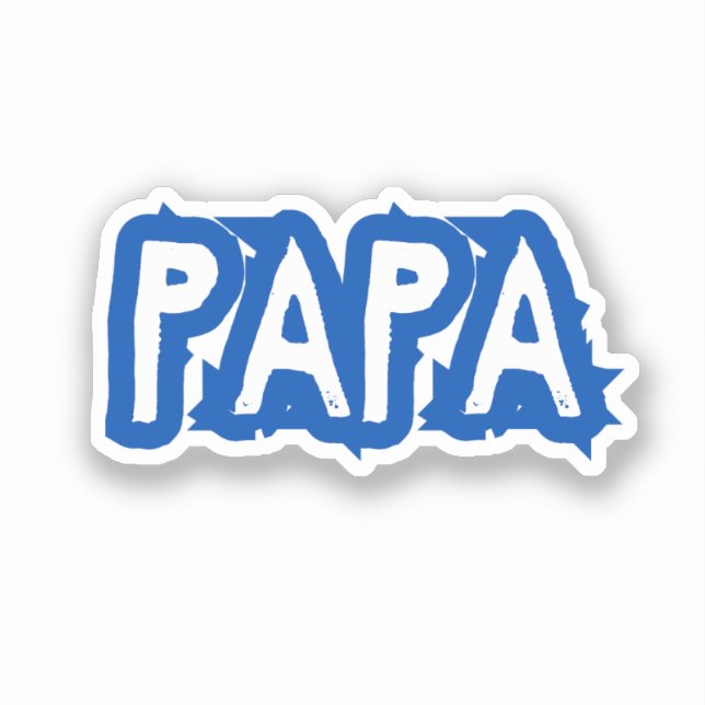 Papa | Blue Dad Bubble Letter (Front)