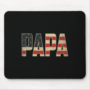 Papa Bold Patriotic American Flag Father’s Day Pap Mouse Pad