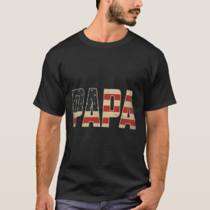 Papa Bold Patriotic American Flag Father’s Day Pap T-Shirt