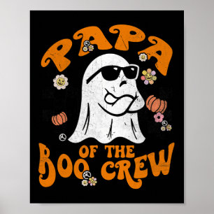 Papa Boo Crew Groovy Matching Family Halloween Men Poster