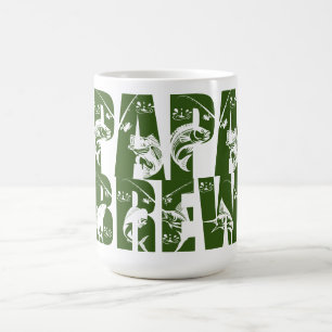 Papa Brew Fishing Custom Font Coffee Mug
