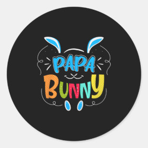 Papa Bunny Premium Tri-blend Classic Round Sticker