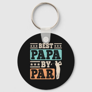 Papa By Par Funny Golf Dad Father Vintage Golf Pla Key Ring