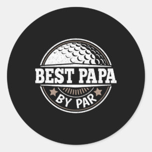 Papa By Par Vintage Golf Player Daddy Dad Fathers Classic Round Sticker