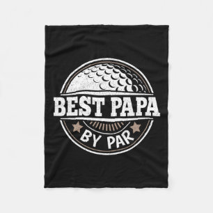 Papa By Par Vintage Golf Player Daddy Dad Fathers  Fleece Blanket