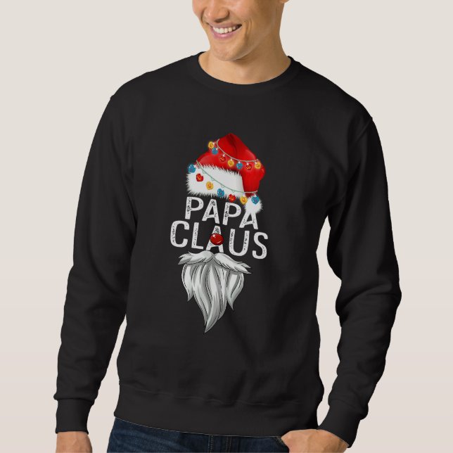 Papa Claus  Christmas Family Matching Pajamas Papa Sweatshirt (Front)