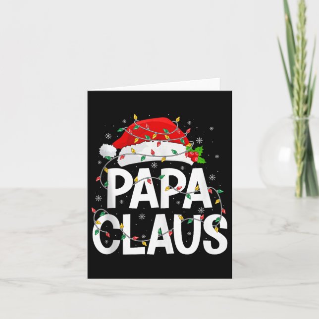 Papa Claus Christmas Lights Matching Family Santa  Card (Front)