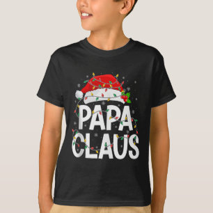 Papa Claus Christmas Lights Matching Family Santa T-Shirt