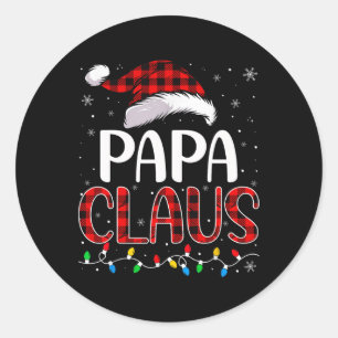 Papa Claus Christmas Lights Matching Family Xmas P Classic Round Sticker