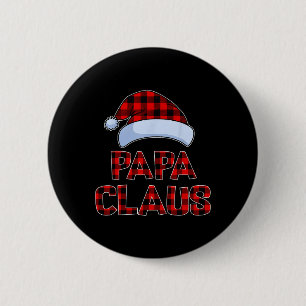 Papa Claus Christmas Lights Pajama Family Matching 6 Cm Round Badge