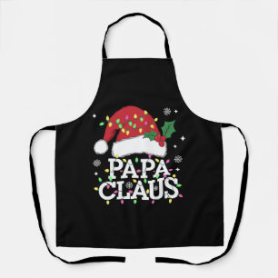 Papa Claus Christmas Lights Pajama Family Matching Apron