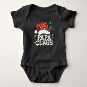 Papa Claus Christmas Lights Pajama Family Matching Baby Bodysuit