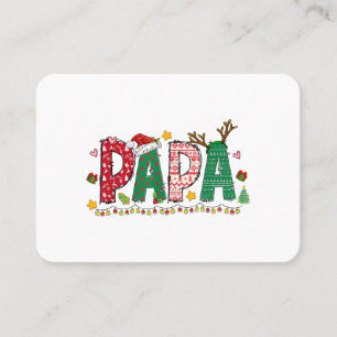 Papa Claus Christmas Lights Pajama Family Matching Business Card