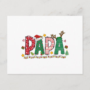 Papa Claus Christmas Lights Pajama Family Matching Enclosure Card
