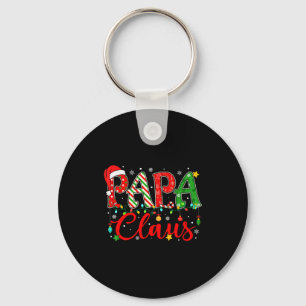 Papa Claus Christmas Lights Pajama Family Matching Key Ring