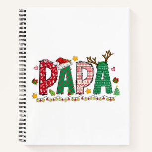 Papa Claus Christmas Lights Pajama Family Matching Notebook