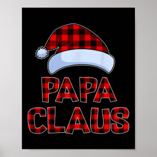 Papa Claus Christmas Lights Pajama Family Matching Poster