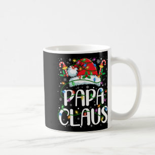 Papa Claus Christmas Lights Pajama Xmas Family Mat Coffee Mug