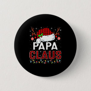 Papa Claus Christmas Lights Santa Hat Pajama Famil 6 Cm Round Badge