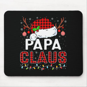 Papa Claus Christmas Lights Santa Hat Pajama Famil Mouse Pad