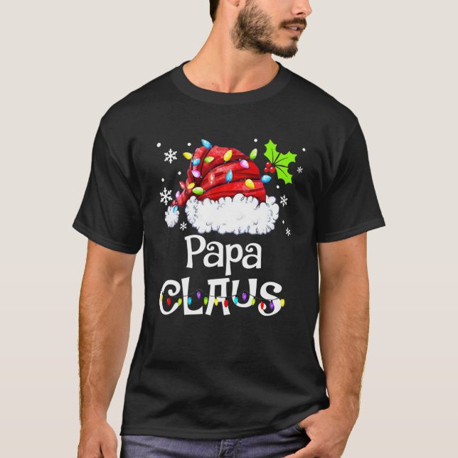 Papa Claus Christmas Pajama Family Matching Xmas T-Shirt (Front)