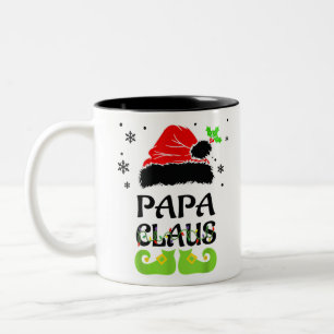 Papa Claus Christmas Pajama Family Matching Xmas Two-Tone Coffee Mug