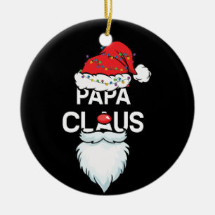 Papa Claus Clown Christmas Santa's Hat Ceramic Ornament