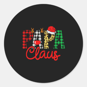 Papa Claus Funny Christmas Family Matching  Classic Round Sticker