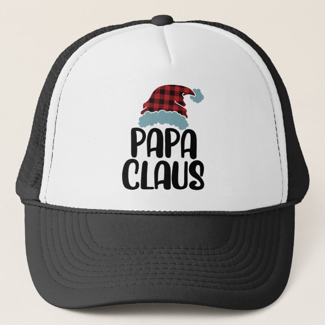 Papa Claus - Funny Matching Christmas Pyjamas Trucker Hat (Front)