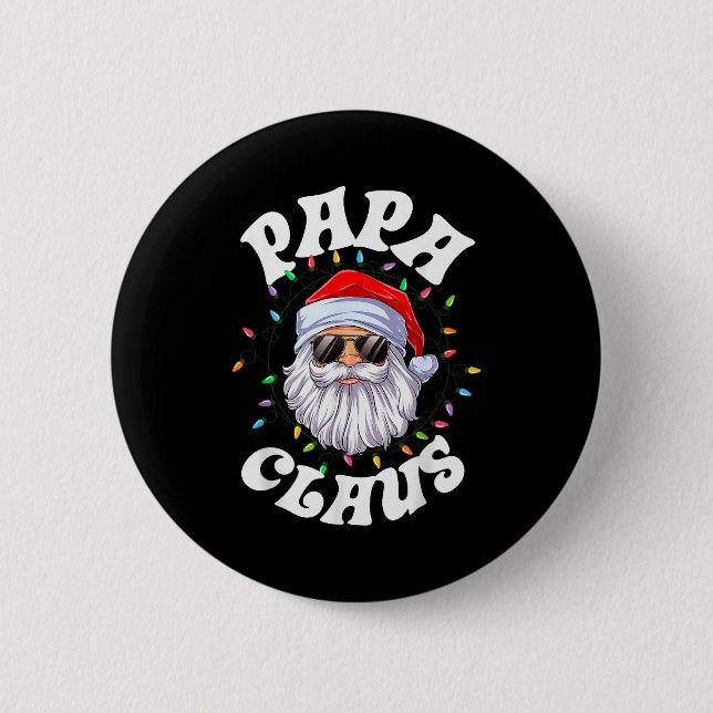 Papa Claus Santa Christmas Dad Family Matching Paj 6 Cm Round Badge (Front)