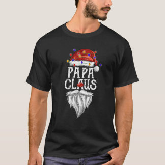 Papa Claus Santa Hat Christmas Lights Best Papa Ev T-Shirt