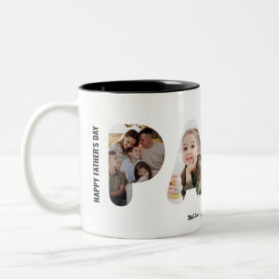 Papa Custom Word Photo Personalized Father's Day Two-Tone Coffee Mug