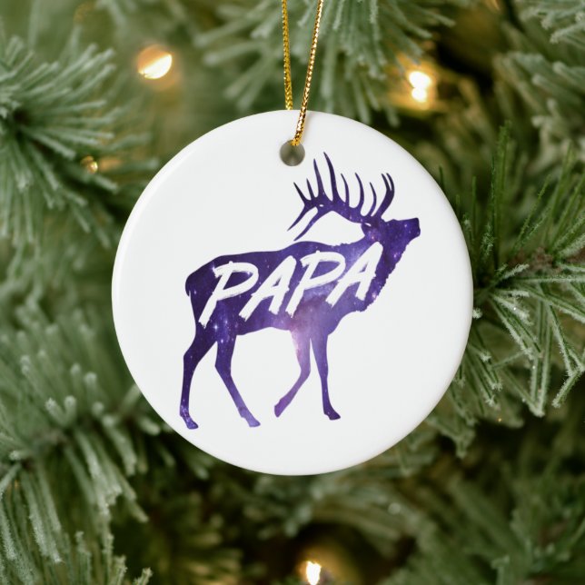 Papa Deer  Ceramic Ornament (Tree)