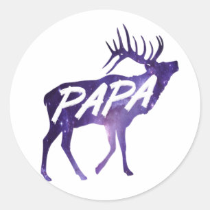 Papa Deer  Classic Round Sticker