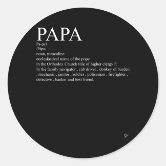 Papa definition outfit father's day gift German Classic Round Sticker