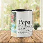 Papa Definition Quote Photo Collage Two-Tone Coffee Mug<br><div class="desc">Personalise for your special papa,  dad,  daddy or father to create a unique gift for Father's day,  birthdays,  Christmas or any day you want to show how much he means to you. A perfect way to show him how amazing he is every day. Designed by Thisisnotme©</div>