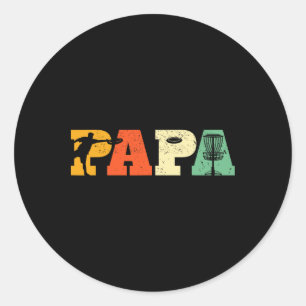 Papa Disc Golf Lover Frisbee Golfing Dad Father Sp Classic Round Sticker